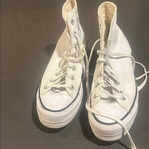White High-Top Canvas Sneakers